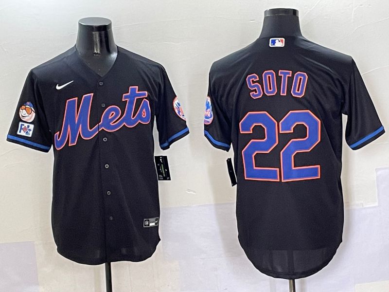 Men New York Mets 22 Soto Black Game 2025 Nike MLB Jersey style 5043